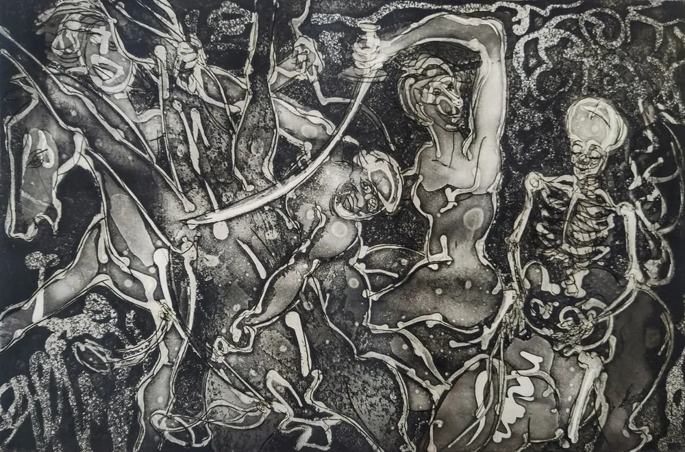 The Witches' Revelry — Bruce Thomson's Tam o' Shanter etching for the Glenfarclas 40 Year Old whisky commission