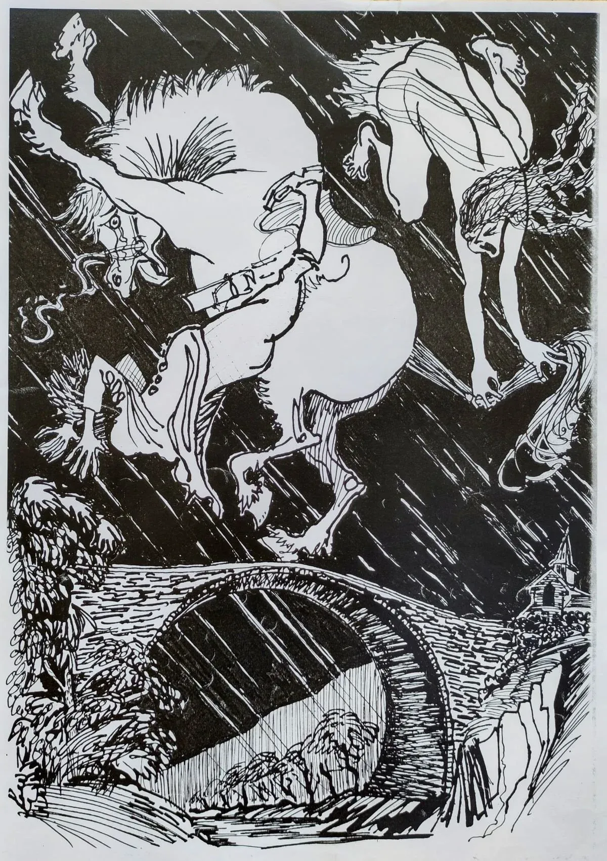 The Brig o' Doon, a Tam o' Shanter illustration by Bruce Thomson