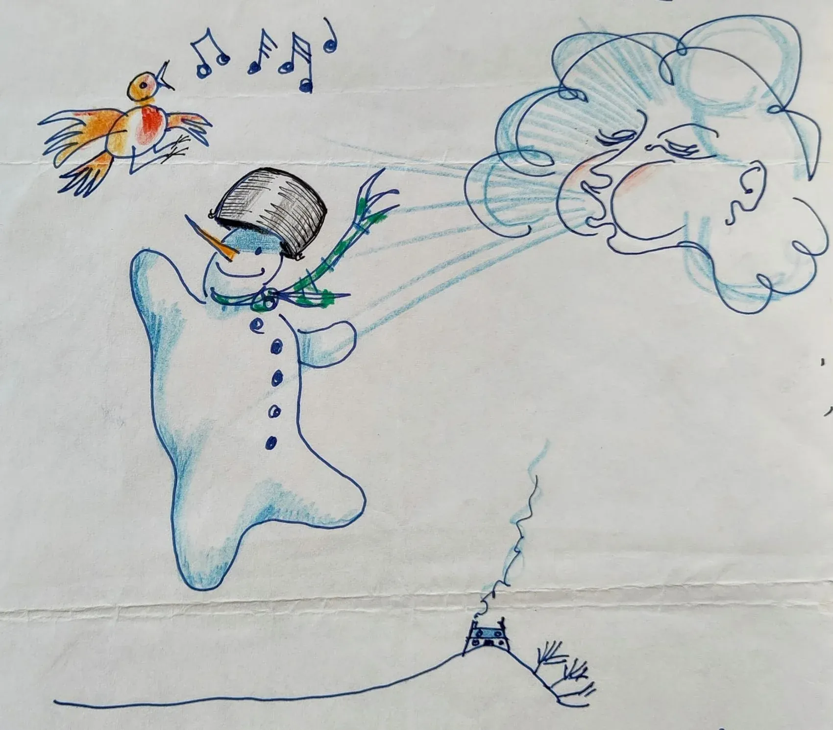 Winter Arrives, a Letter home illustration by Bruce Thomson